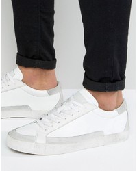 White Print Suede Sneakers