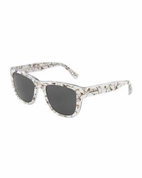 Dolce & Gabbana Square Monochromatic Bird Print Sunglasses White