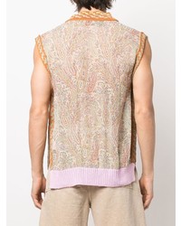 Etro Paisley Print Silk Vest