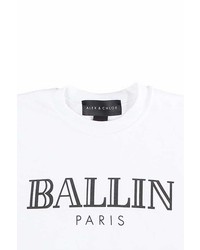 Alex & Chloe Ballin In Paris Sweatshirt In Whiteblack