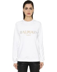 Balmain Logo Printed Cotton Jersey Sweatshirt