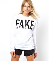 Asos Fake Sweatshirt In Plastecol Print