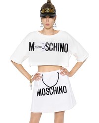 Moschino Cropped Printed Cotton Jersey Sweatshirt
