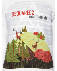 DSQUARED2 Mountain Print Cotton Jersey Sweatshirt