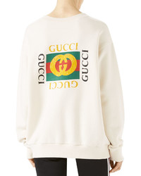 Gucci Tiger Face Oversize Sweatshirt White