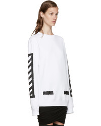 Off-White White Brushed Diagonals Pullover