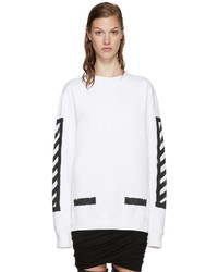 Off-White White Brushed Diagonals Pullover