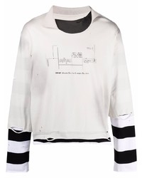 C2h4 Graphic Print Layered Sweatshirt