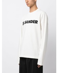Jil Sander Logo Print Cotton Sweatshirt