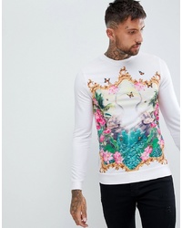 ASOS DESIGN Muscle Sweatshirt With Elephant Floral Print