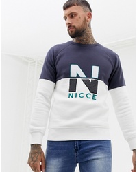 Nicce London Nicce Sweatshirt With Split Logo In Blue