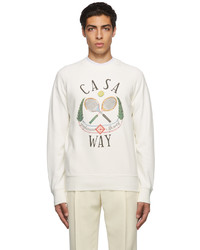 Casablanca Off White Casaway Tennis Club Print Raglan Sweatshirt