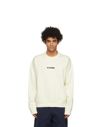 Jil Sander Off White French Terry Logo Sweatshirt