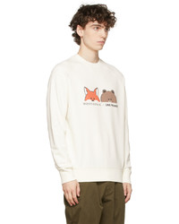 MAISON KITSUNÉ Off White Line Friends Edition Face Print Sweatshirt