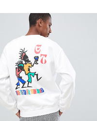 Crooked Tongues Oversized Sweatshirt With Dancing Man Print