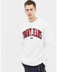 Tommy Jeans Relaxed Fit Collegiate Capsule Sweatshirt In White