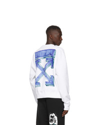 Off-White White And Blue Marker Arrows Sweatshirt