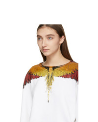 Marcelo Burlon County of Milan White And Multicolor Glitch Wings Sweatshirt