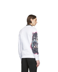 Alexander McQueen White And Multicolor Painted Sweatshirt