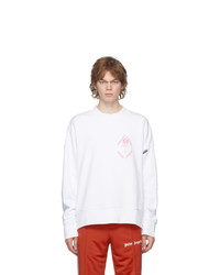 Palm Angels White And Pink Exotic Club Sweatshirt