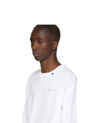 Off-White White And Silver Diagonal Unfinished Slim Sweatshirt