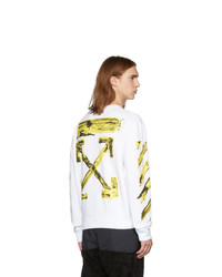 Off-White White And Yellow Painted Arrows Sweatshirt