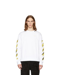Off-White White And Yellow Painted Arrows Sweatshirt