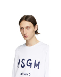 MSGM White Artist Logo Sweatshirt
