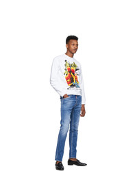 DSQUARED2 White Bruce Lee Printed Cool Fit Sweatshirt