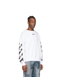 Off-White White Caravaggio Square Arrows Slim Sweatshirt