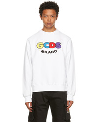 Gcds White Cute Logo Sweatshirt