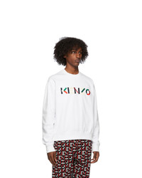 Kenzo White Multicolor Logo Sweatshirt