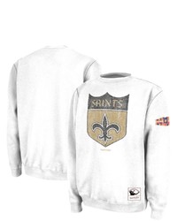 Mitchell & Ness White New Orleans Saints Rings Vip Champions Pullover Sweater