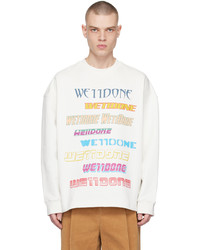 We11done White Printed Sweater