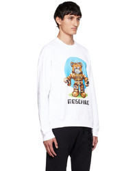 Moschino White Robot Bear Sweatshirt