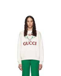 Gucci White Tennis Logo Sweatshirt