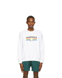 Casablanca White Tennis Stripe Sweatshirt