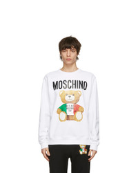 Moschino White Toy Italian Teddy Bear Sweatshirt