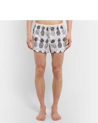 Dolce & Gabbana Slim Fit Mid Length Pineapple Print Swim Shorts