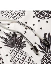 Dolce & Gabbana Slim Fit Mid Length Pineapple Print Swim Shorts