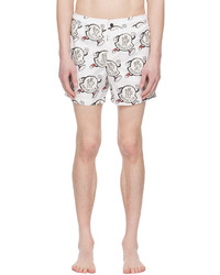 Moncler White Printed Swim Shorts