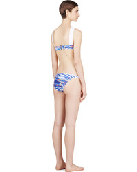 Dion Lee Blue And White Print Two Piece Swimsuit