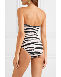 On The Island By Marios Schwab Petra Tiger Print Bandeau Swimsuit