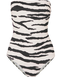 On The Island By Marios Schwab Petra Tiger Print Bandeau Swimsuit