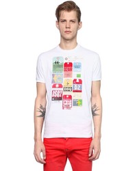 DSQUARED2 Air Tags Printed Cotton Jersey T Shirt