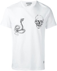 Alexander McQueen Skull And Snake Print T Shirt