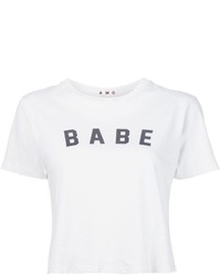 Amo Babe Print Cropped T Shirt