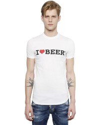 DSQUARED2 Beer Printed Cotton Jersey T Shirt