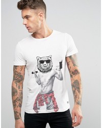 Blend of America Blend Bear Print Slim T Shirt