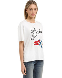 Saint Laurent Boyfriend Printed Jersey T Shirt